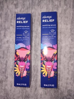 Always RELIEF Soothing Serum for Intimate Skin Fragrance-Free 2PK x 1.7oz