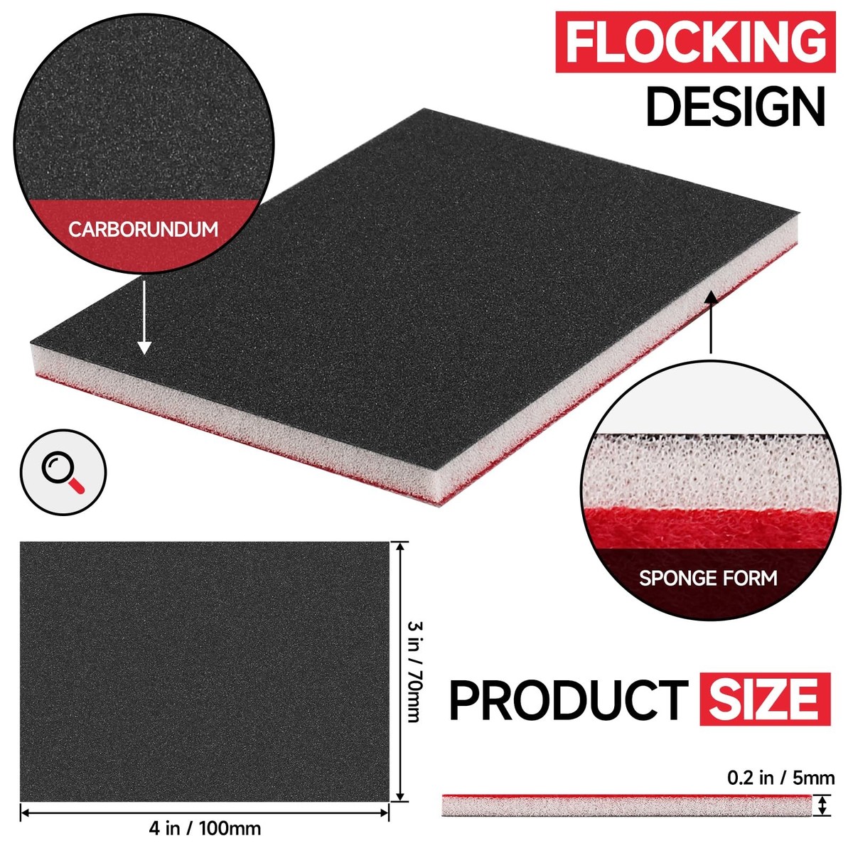 Tonmp 20-Pack 3x4 Inch 3000 Grit Sanding Sponges – Ultra-Fine Foam Hand Sander Blocks, Wet/Dry Use For Model, Metal, Wood & Furniture Polishing