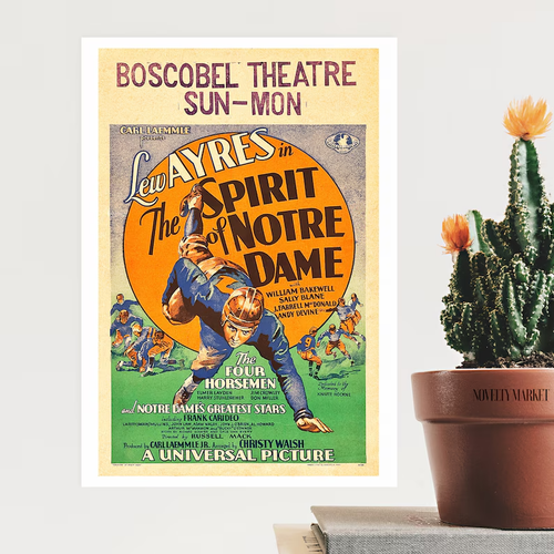 Notre Dame Football Poster (1931), American Football Retro Movie Poster: - Picture 2 of 5