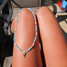 Handmade Lemon Shark Tooth Fossil Pendant Necklace 🩵🦈