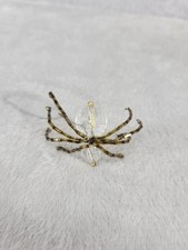 Handmade Beaded Spider Ornament Crystal Body Wire Legs Gothic Halloween Decor 2"