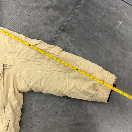 Y2K South Pole Herren Beige Gänsedaunen Parka Jacke Mantel Fell Kapuze Gr. XXL Winter - Bild 7 von 7