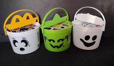 3 McDONALD'S Halloween Bucket Pail Classic Boo Buckets HAPPY MEAL TOYS Set
