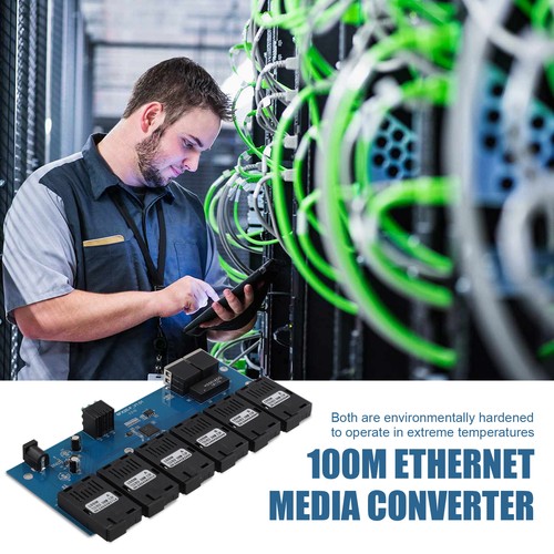 100M PCBA Board Fiber Optic Media Converter 2 RJ45 to 6 SC Optic Connector6538 - Picture 4 of 7