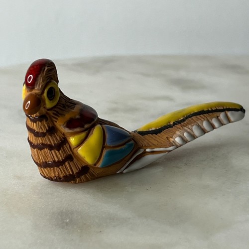 Casals Perù statuina uccellino colorato argilla terracotta artigianale firmata 3" vintage - Foto 4 di 8