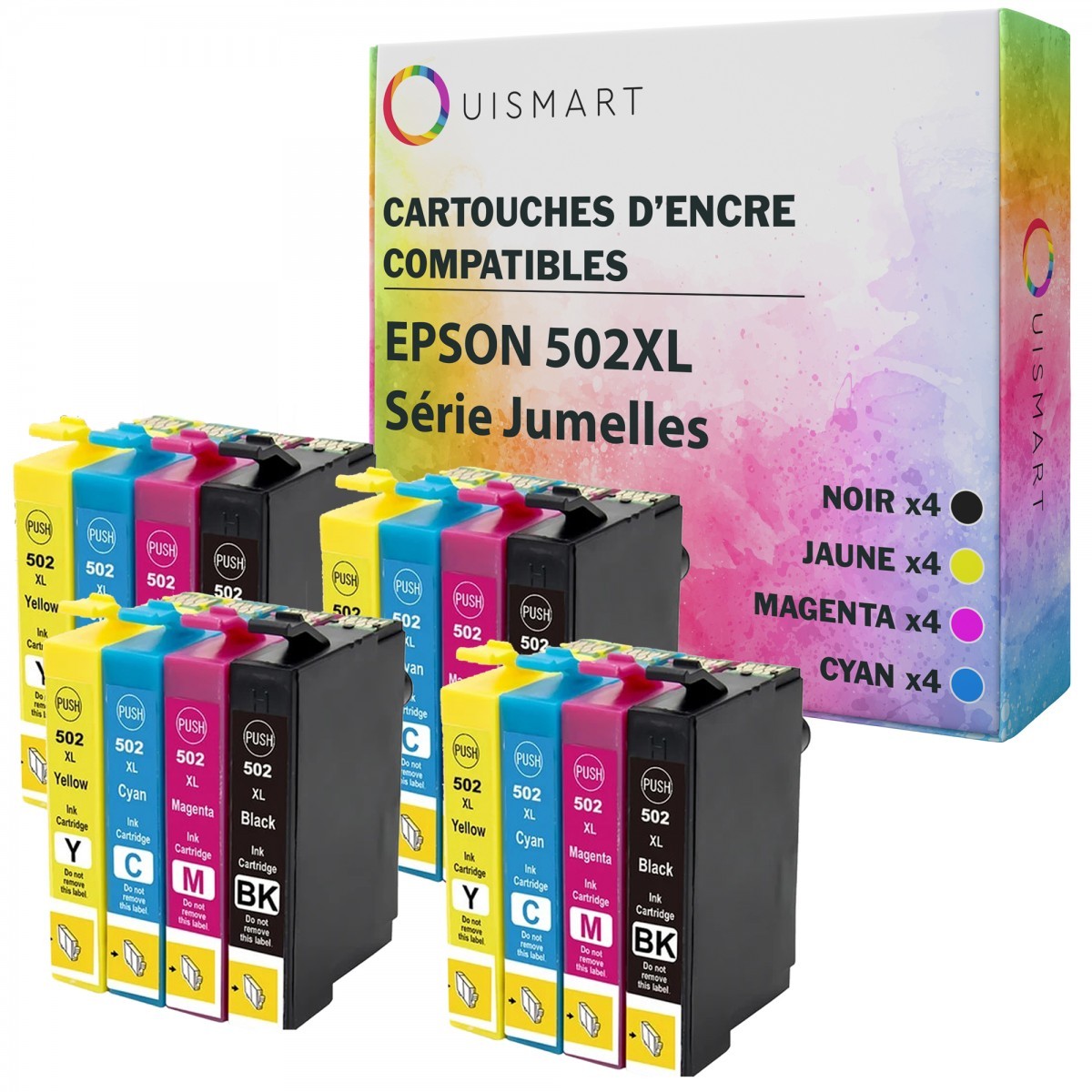 Cartouches Epson 502xl encre noire et couleur pack de 16 pour Expression Home XP