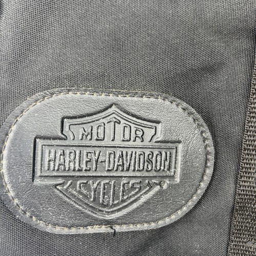 Harley Davidson Large Black Duffle Zip Up Bag Overnight Nylon Travel 22x13x10 - Picture 2 of 7