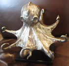 Pottery Barn sea creature octopus beach nautical brass on black stand OR $195