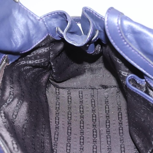 CELINE Borsa a tracolla in pelle viola argento Auth 121477 - Foto 18 di 22