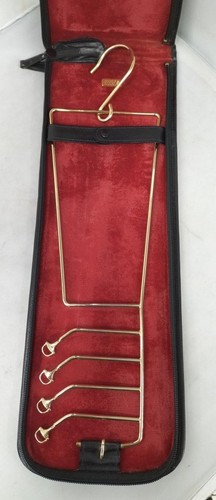 Gucci Men's Tie Holder Case Black Red Gold Sherry Line Italy Travel Accessories - Picture 3 of 6