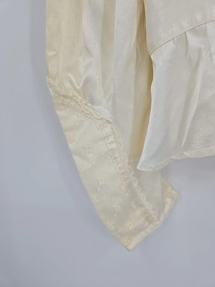 70-е винтажные Gunne Sax Jessica's Gunnies кружевные цвета слоновой кости викторианский топ богемные прерии - Изображение 2 из 4