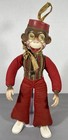 Vintage Bell Hop Monkey Plush Toy Carnival Prize Corduroy Body Celluloid Head