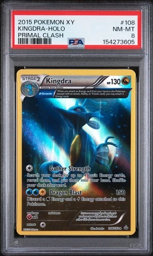 2015 Pokemon XY PRIMAL CLASH KINGDRA-HOLO #108 PSA 8