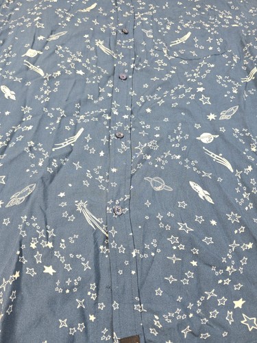 Lularoe Space Rockets Short Sleeve Button Down Collared Shirt Size Men's XL - Picture 7 of 9