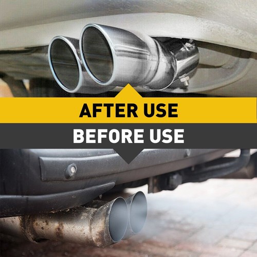 Car Double Exhaust Pipe Tail Muffler End Tip Trim Stainless Steel Universal EON - Picture 8 of 12
