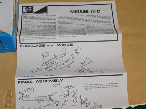 VINTAGE MPC CRAFT MASTER WWII MIRAGE III C AIRPLANE MODEL KIT 1/72 - Picture 6 of 12