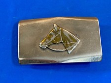 Vintage Worn Two Toned Horse Head Bust Belt Buckle