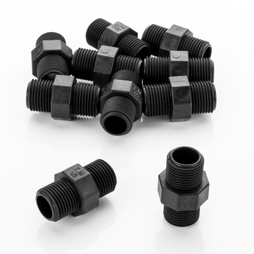 10x Kupplung Verbinder Verschraubung Doppelnippel Schraubsystem PE-Rohr 1/2" AG - Picture 2 of 6