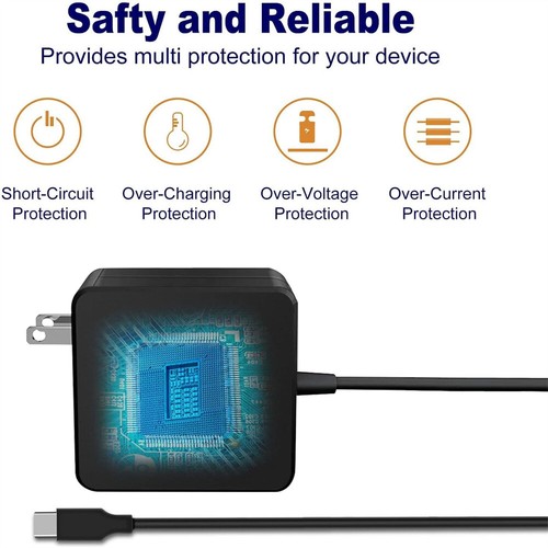 USB-C Type C Charger for Laptop Chromebook Tablet Phone 65w Universal Charge - Picture 8 of 13