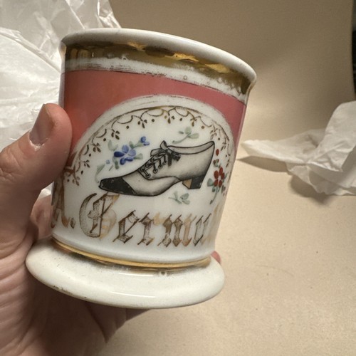 Antique Shaving Mug Shoe Salesman - Picture 15 of 18