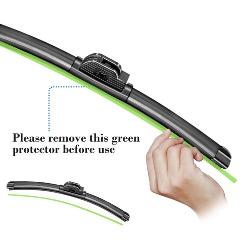 28" + 28" Bracketless Windshield Wiper Blades Hybrid silicone J-HOOK ALL SEASON - Picture 4 of 5