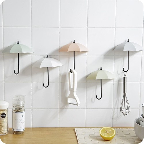 3Pcs Umbrella Wall Mount Key Holders Wall Hook Hangers Organizer Coat Hat Hanger - Picture 4 of 12