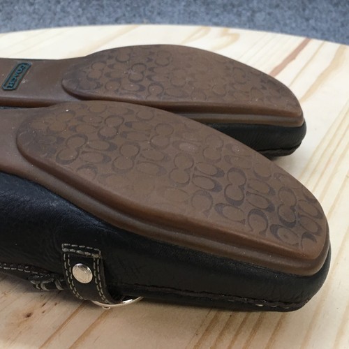 Coach Jillian Loafer Flats Womens 6M Black Leather Slip On Buckle Casual Comfort - Picture 10 of 14