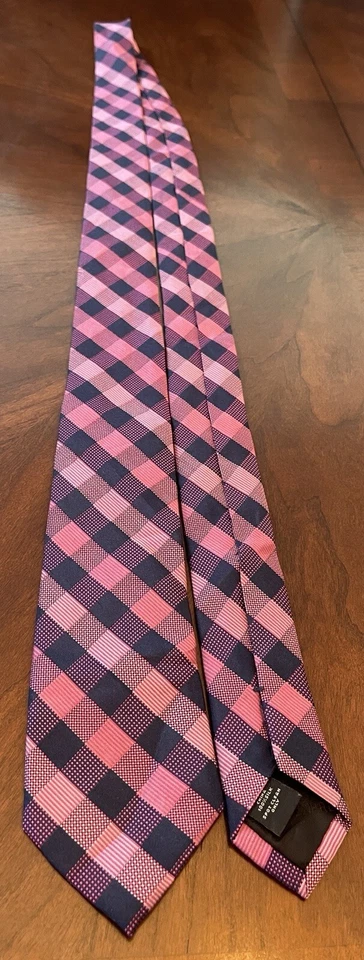 Corbata Express rosa azul 100 % seda para hombre hecha en China Foto 3 de 4