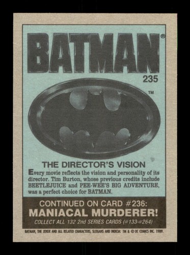 1989 TOPPS BATMAN Series 2 CARDS & Stickers/SEE DROP DOWN MENU 4 CARD U WILL GET - Picture 218 of 322