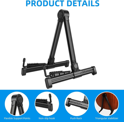 Foldable Guitar Stand, Portable Non-Slip Base for Secure Storage Ideal for Acous - Picture 4 of 12