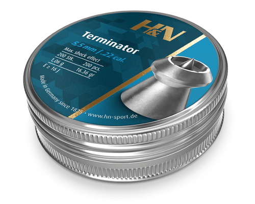 H&N Sport Terminator Hollowpoint .22 Cal Airgun Pellets 16.36 grains 200 Count - Picture 4 of 6