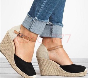 Womens-Ankle-Strap-Platform-Wedge-Sweet-Round-Toe-Sandals-Espadrille-Shoe-19-New