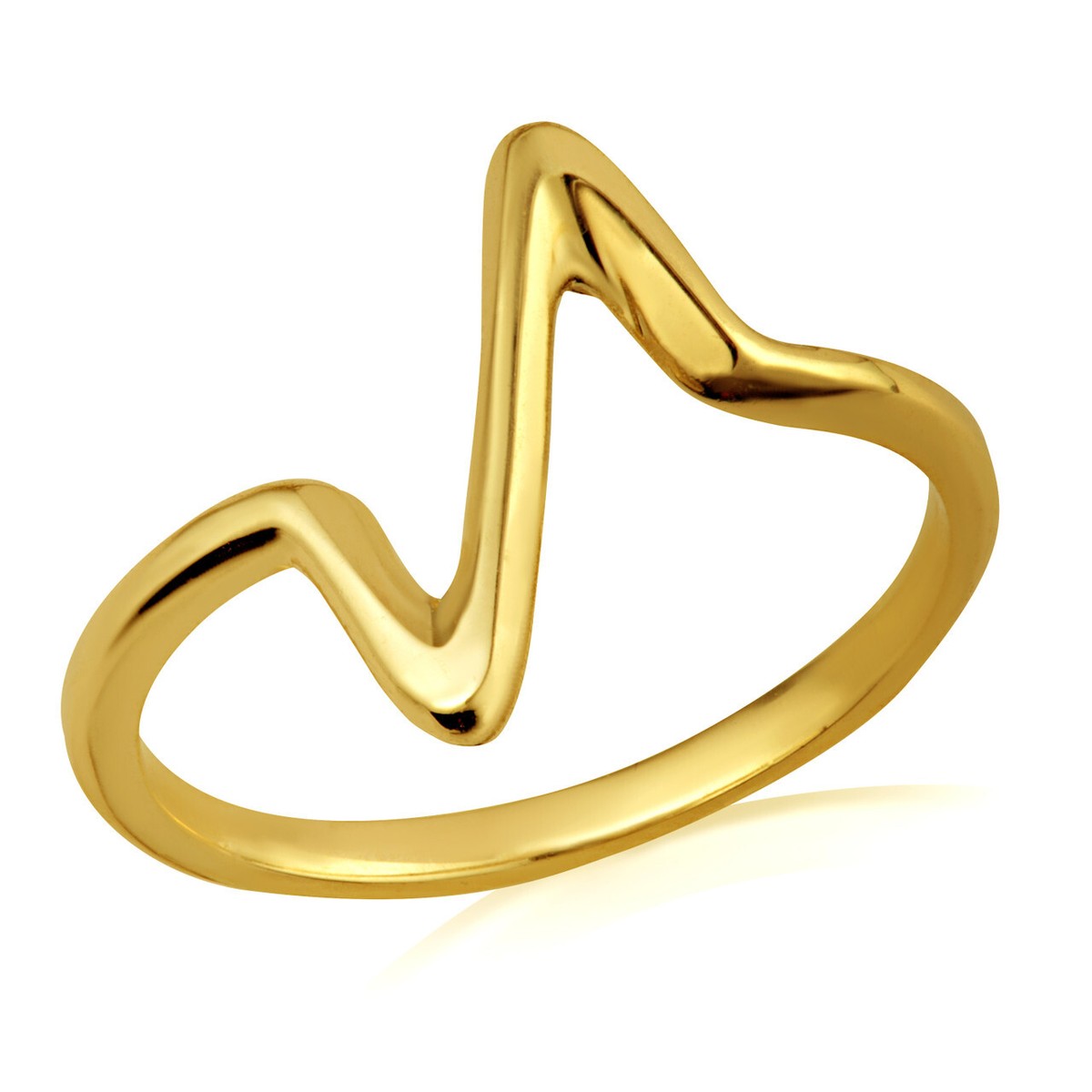 Gold Zig Zag Design Ring (Available in Yellow/Rose/White