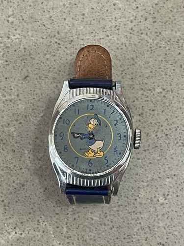 DONALD DUCK ~ Vintage ~ 1947 ROUND US TIME INGERSOLL ARMBANDUHR FÜR TEILE - Bild 1 von 7
