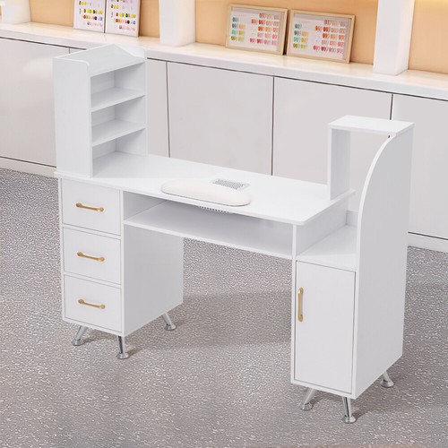 Manicure Table & Hand Pillow Nail Salon Technician Art Desk Drawers Workstation - Picture 9 of 64