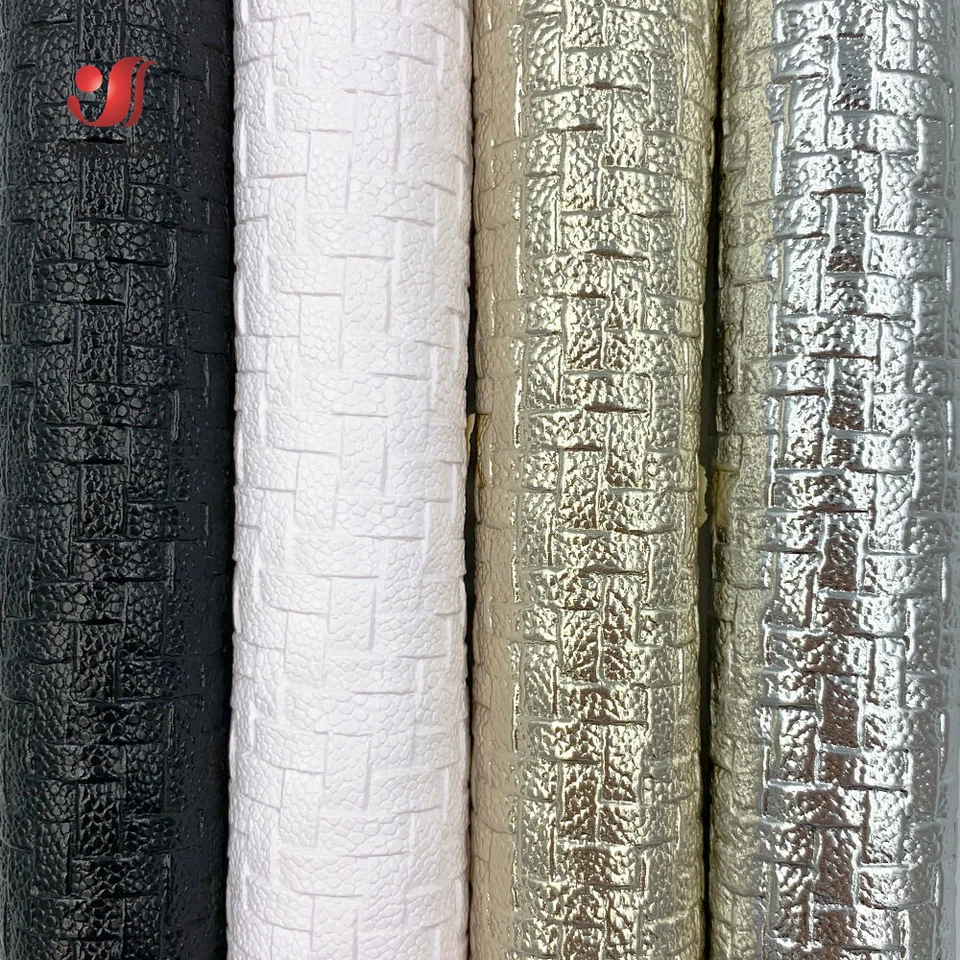 Basket Weave Faux Leather Fabric Synthetic DIY Brooch Bow Earring Handmade Sheet - Image 2 of 4