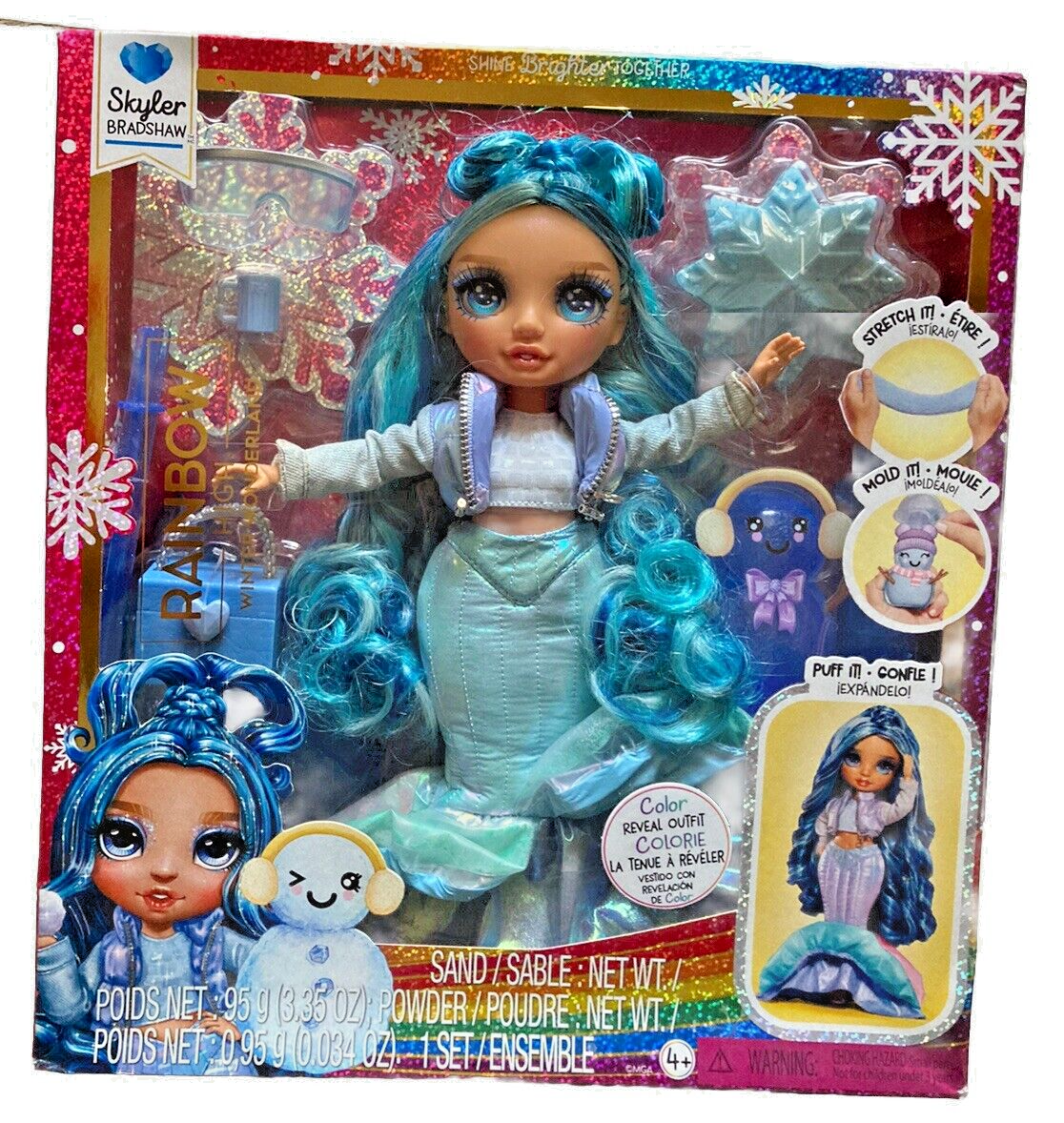Rainbow High Winter Wonderland Skyler- Blue 11” Fashion Doll With Magic  Snow NEW