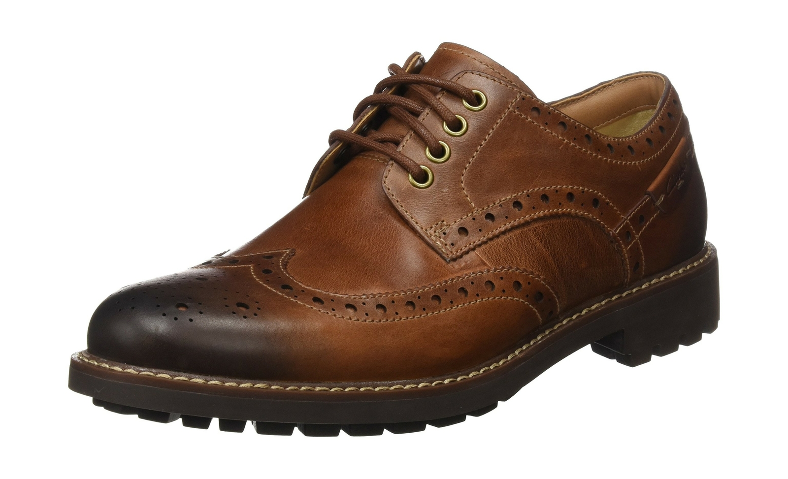 Clarks Montacute Ala Encaje-Ups Para Hombre Marrón Oscuro-Cuero Tostado (Bronceado Oscuro) Clarks Montacute Ala Encaje-Ups Para Hombre Marrón Oscuro-Cuero Tostado (Bronceado Oscuro)