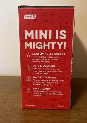 Dash Star Mini Waffle Maker Nonstick New Blue - Bild 3 von 4
