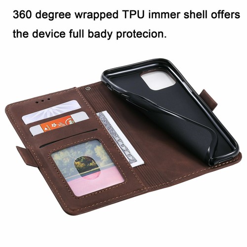 Matte Wallet Leather Flip Cover Case For iPhone 15 13 12 11Pro XR XS Max 7 8 - Picture 30 of 35