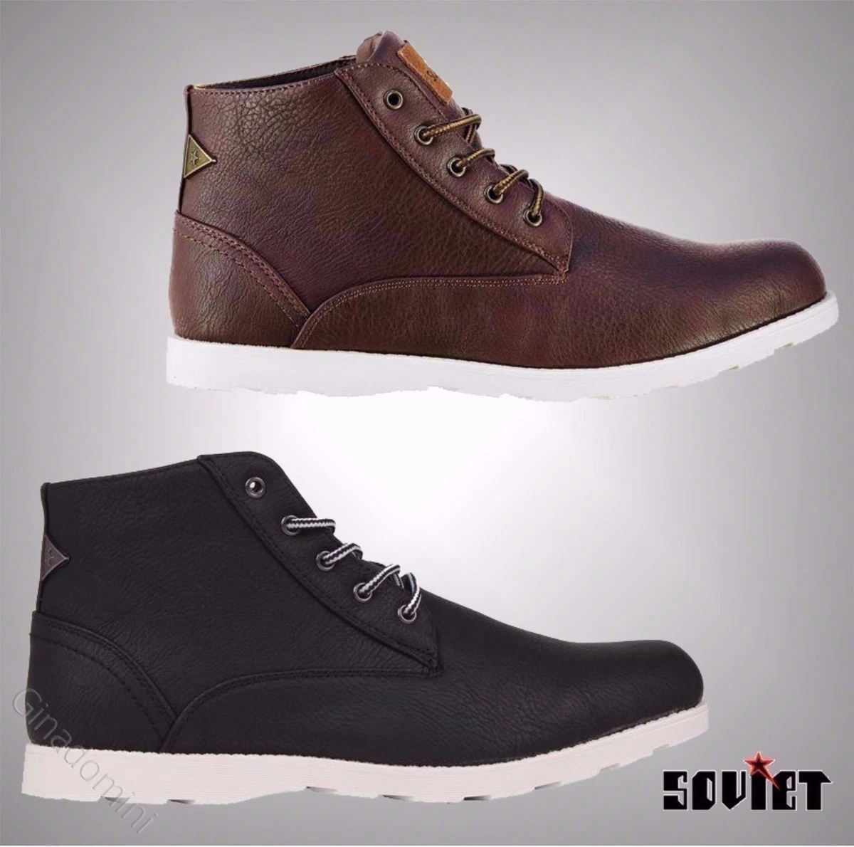 Mens Soviet Stylish Lace Up Remix Boots Trainers Footwear Sizes UK 7 12