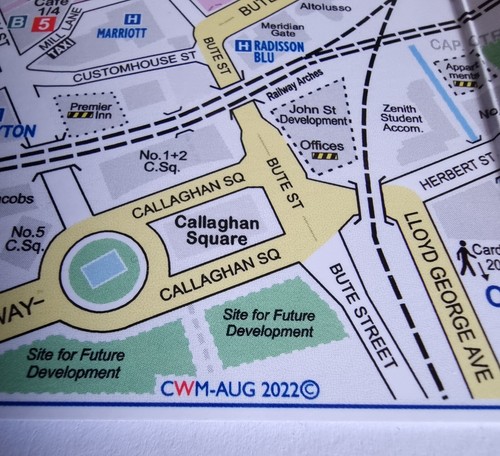 Cardiff City Centre / Cardiff Bay Street map - DL glossy card - Picture 3 of 10