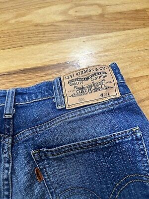 Vintage Levis Jeans Mens 28x26 Blue Slim LVC 606 Big E Vintage Levis Jeans Mens 28x26 Blue Slim LVC 606 Big E