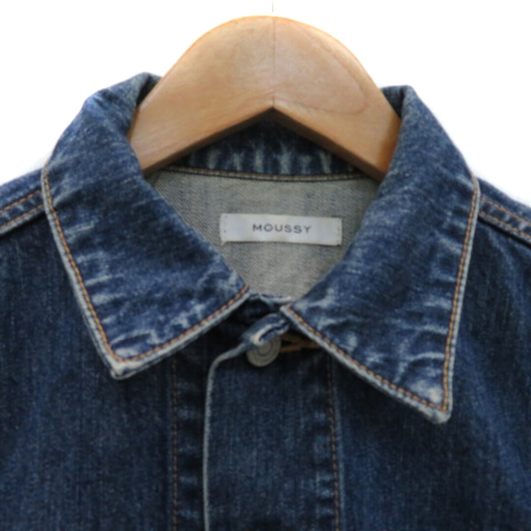 Moussy denim jacket G jean mid-length plain 1 indigo YK44