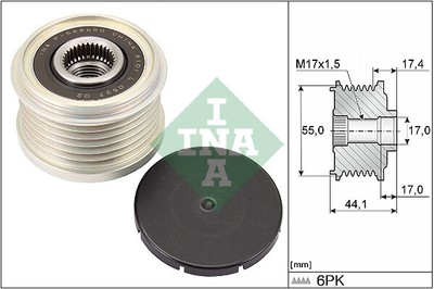Overrunning Alternator Pulley fits SUBARU FORESTER SJ 2.0D 2013 on EE20Z Clutch
