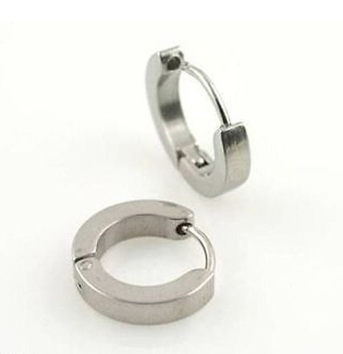 Men's Stainless Steel Punk Hoop Ear Stud Cuff Earring/No piercing Fake Earrings - Picture 14 of 22