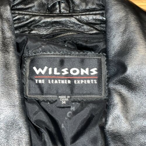 Vintage Wilsons schwarze Leder Herren Jacke/Trench Thinsulate Medium schön Y2K - Bild 3 von 8