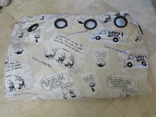 RARE CUSTOM MADE Diary of a Wimpy Kid Grommet Blackout Curtain Panel 85"x102". - Picture 3 of 5