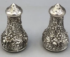 Repousse, Kirk #59 Sterling Silver Salt & Pepper Shaker Set 3"