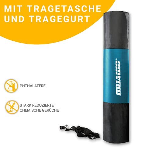Yogamatte Fitness Sport Matte Extra Dick 1,5cm 2 Größen Phthalatfrei Rutschfest - Bild 69 von 70